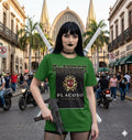 PLACOSO “Cyber Coffee” Retro Japan Graphic Tee — Teal
