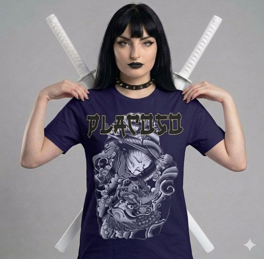PLACOSO “Yakuza” Retro Japan Graphic Tee —white