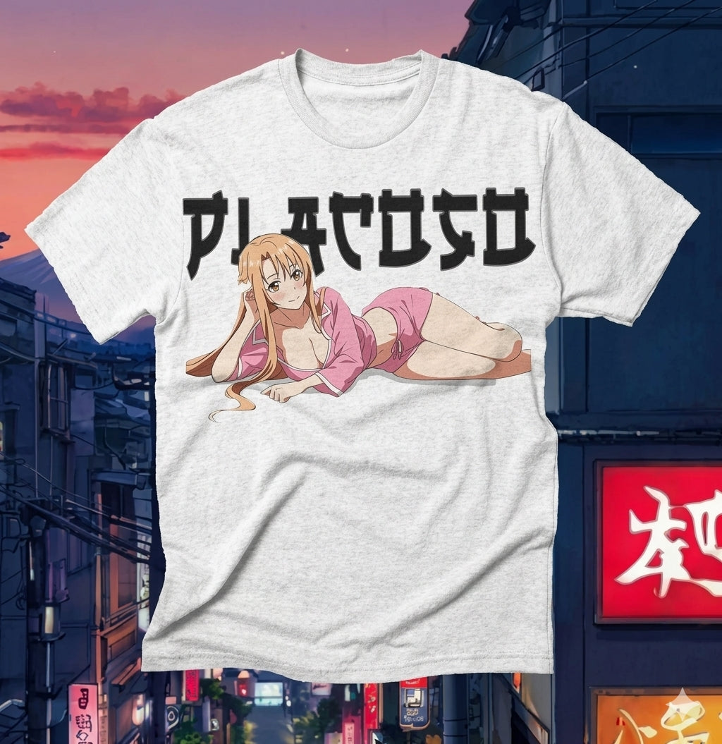 PLACOSO “Cyber Waifu” Retro Japan Graphic Tee — White