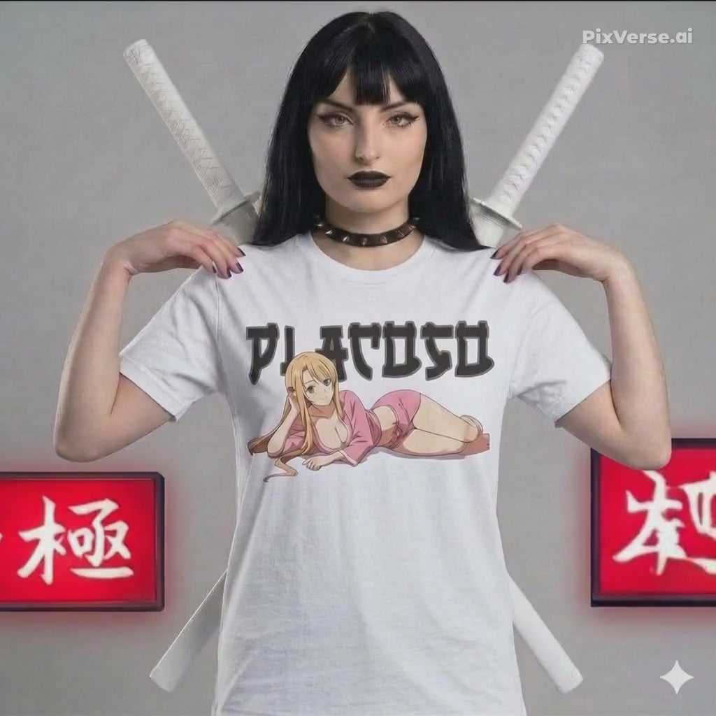 PLACOSO “Cyber Waifu” Retro Japan Graphic Tee — White